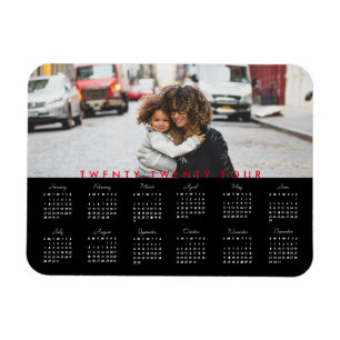 Enkel Trendig 2024 Fotokalender Magnet