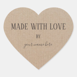 Enkel Trendig Kraft-Papper för handgjord Vintage Hjärtformat Klistermärke