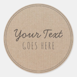 Enkel Trendig Kraft-Papper för handgjord Vintage Runt Klistermärke