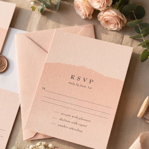 Enkel trendig rosé bröllops-RSVP-kort Inbjudningar