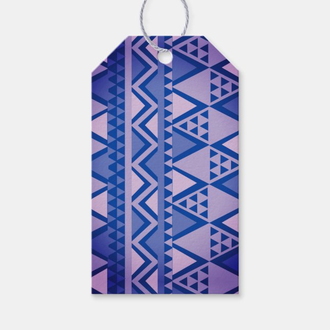 Enkel tribal mönster lila presentetikett (Framsidan)