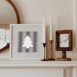 Enkel Trippy för Julgran Black & White Rand Julkort