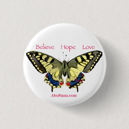 Enkel tro, hopp, Kärlek, fjäril Knapp