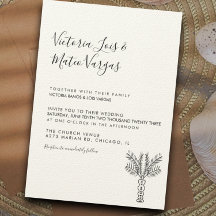 Enkel Tropisk Bröllop vid Hand plockade Handflatan