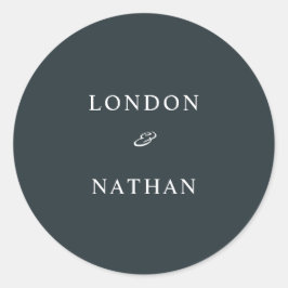 Enkel tuggad blå grej runt klistermärke