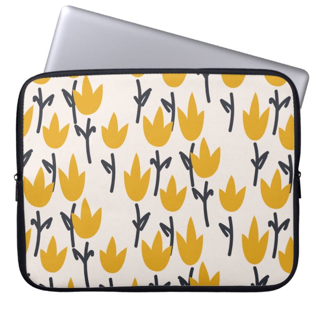 Enkel tulpanblomma, sömlös mönster laptop fodral (Framsidan)