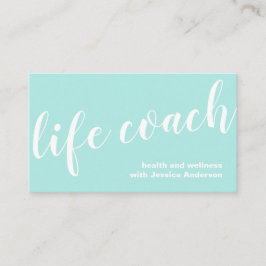 Enkel turkoise Health och Hälsa Life Coach Visitkort