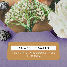 Enkel typisk Guld och svart Returadress