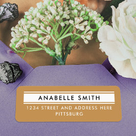 Enkel typisk Guld och svart Returadress Etikett