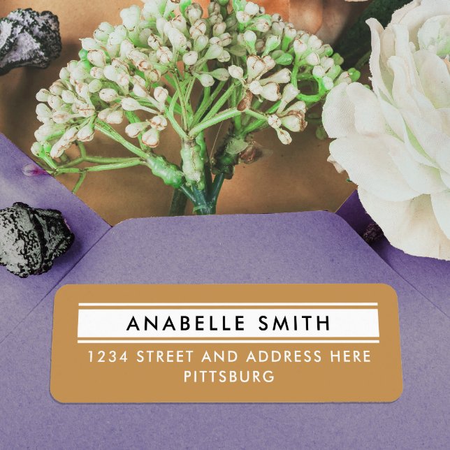 Enkel typisk Guld och svart Returadress Etikett (Skapare uppladdad)