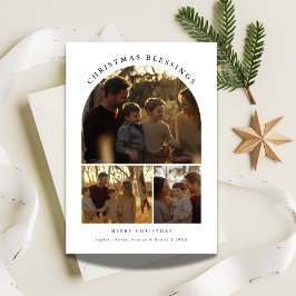 Enkel typografi Arch 3 Photo jul Blessings Julkort