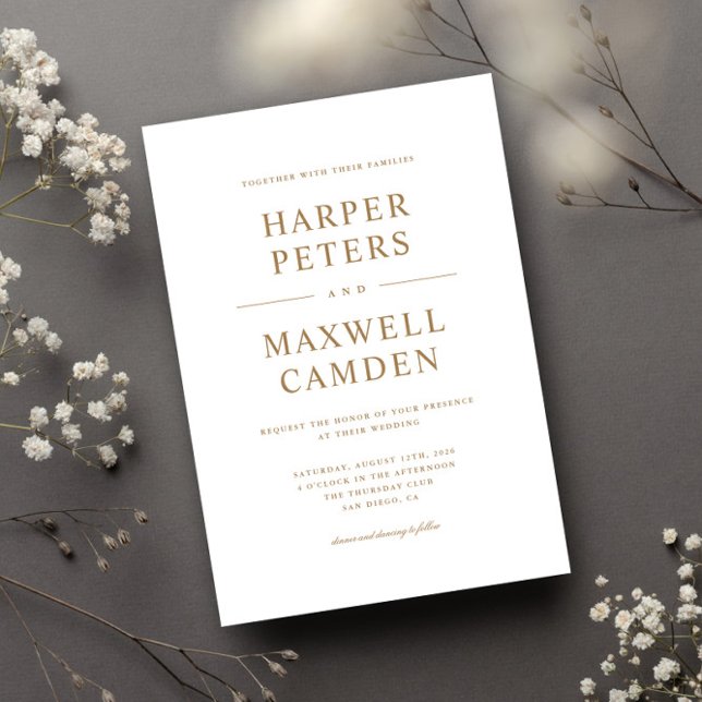 Enkel typografi Bröllop Inbjudningar (Skapare uppladdad)