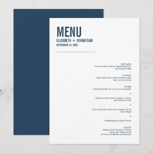 Enkel typografi Bröllop-meny Meny