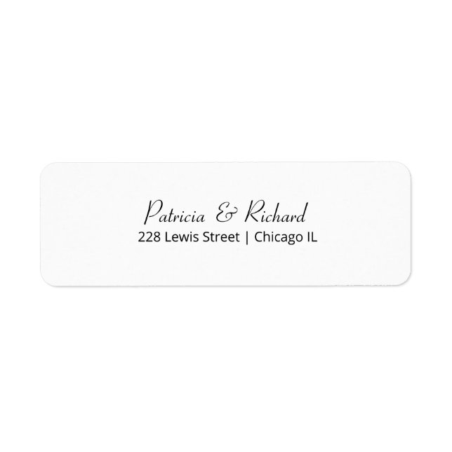 Enkel typografi Bröllop spara datum-etikett Returadress Etikett (Framsidan)