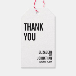 Enkel typografi Bröllop Tack Gift-Märkre Presentetikett