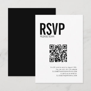 Enkel typografi Bröllopswebbplats QR-kod RSVP OSA Kort