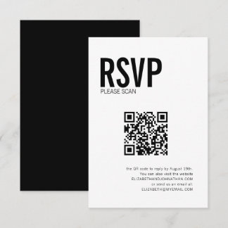 Enkel typografi Bröllopswebbplats QR-kod RSVP OSA Kort
