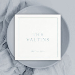 Enkel typografi Dusty Blue Bröllop Napkins Pappersservett