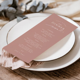 Enkel typografi Dusty Ro Bröllop Menu Meny