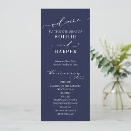 Enkel typografi, Elegant Calligraphy Navy Blue Program