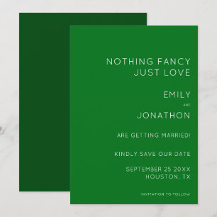 Enkel typografi Emerald Grönt Bröllop Spara D Datumet