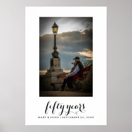 Enkel typografi | Gift 50 år med foto Poster