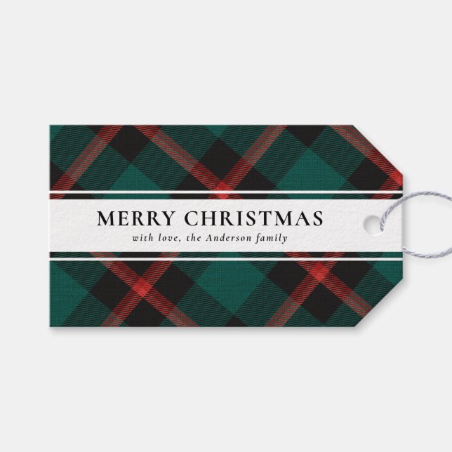 Enkel typografi Grönt Buffalo Play-jul Presentetikett (Framsidan (Horisontell))