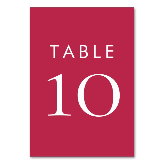 Enkel typografi, Magenta Bröllop Bordsnummer (Framsidan)