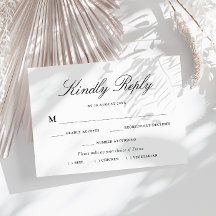 enkel typografi måltidsval RSVP-kort