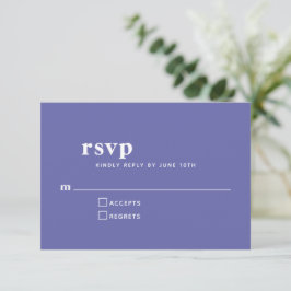Enkel typografi Modern Lila Bröllop OSA Kort