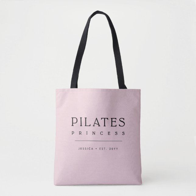 Enkel typografi Modern Rosa Pilates Prinsessa Tygkasse (Framsida)