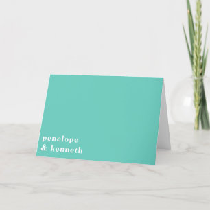 Enkel typografi Modern Seafoam Mint Bröllop Tack Kort