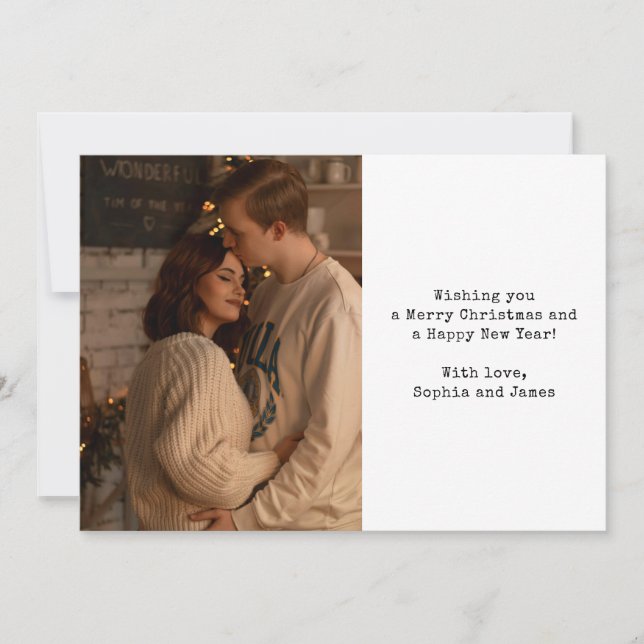 Enkel typografi parfoto svart jul julkort (Framsida)