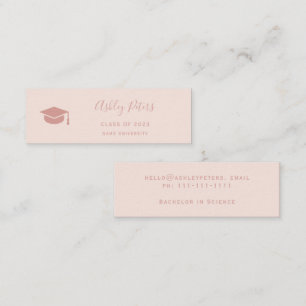Enkel typografi, pastel rosa studenten mini visitkort