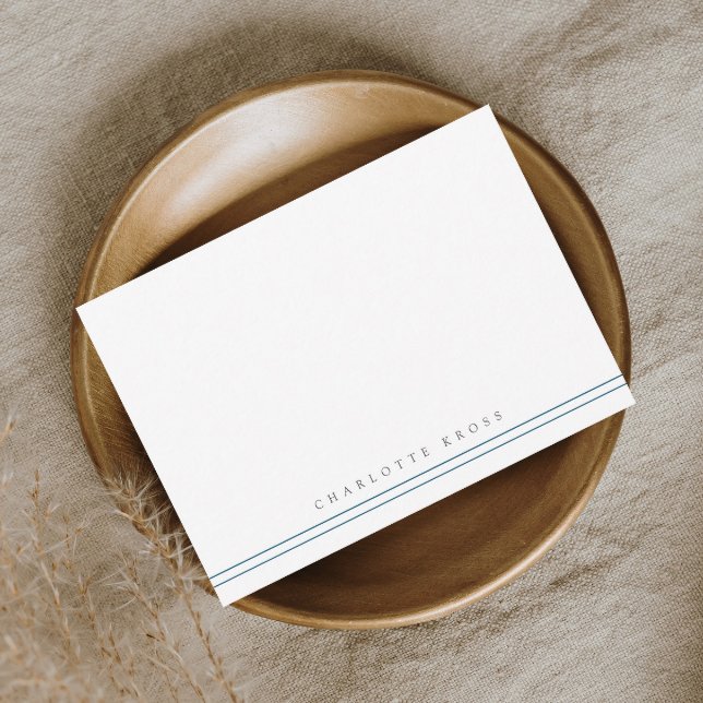 Enkel typografi Rand Personal Stationery Anteckningskort (Skapare uppladdad)