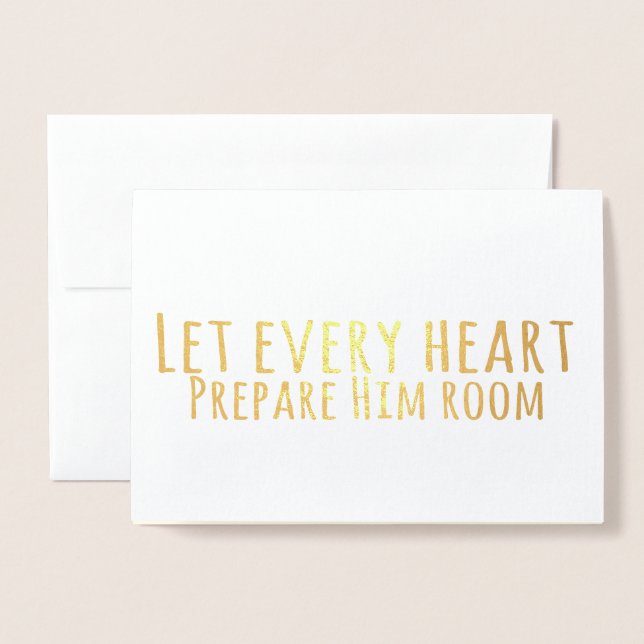 Enkel typografi - Sång-lagtext, jul Folierat Kort (Framsida med kuvert)