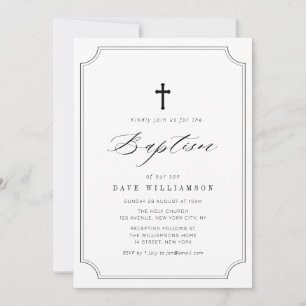 enkel typografi-skript ram baptism-inbjudan inbjudningar