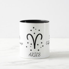 Enkel Typografi Väduren Zodiak Kaffe Mugg