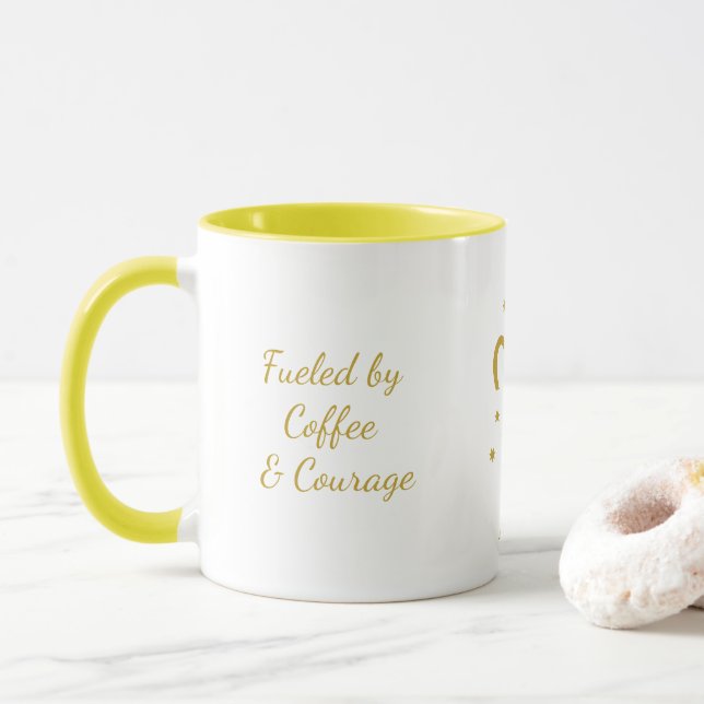 Enkel typografi Väduren Zodiak Symbol Kaffe Mugg (Med munk)