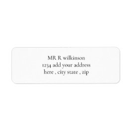 Enkel typografi vit returadress etikett
