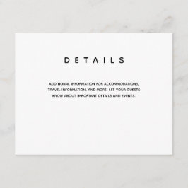 Enkel typografiinformation för Bröllop Tilläggskort