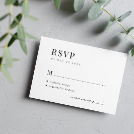 Enkel typografisk elegant minimal bröllop OSA kort