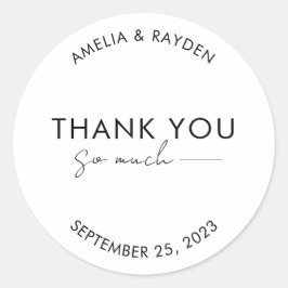 Enkel typografiskript med Bröllop i linje Runt Klistermärke