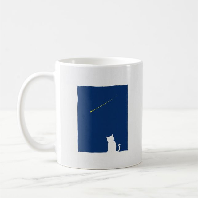 Enkel Under Mälsäkerhet Förtjusande Katt Stjärnfal Kaffemugg (Vänster)