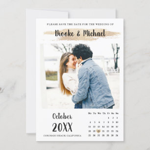 Enkel unik Stilfull Fotokalender Spara Datumet