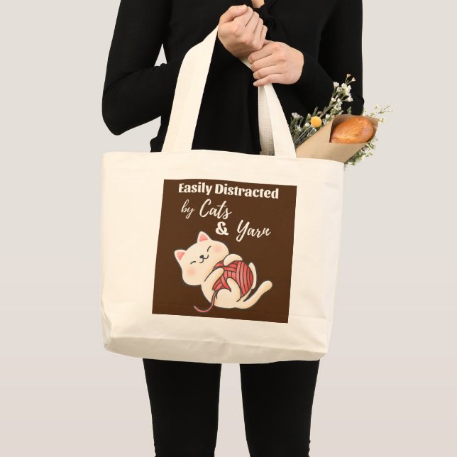 Enkel uppdelad av Cats and Yarn Funny Crochet Jumbo Tygkasse (Framsida (produkt))