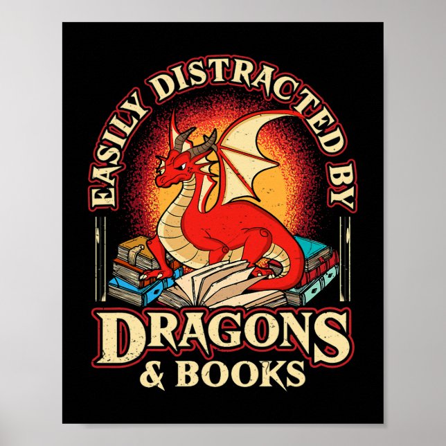 Enkel uppdelad av Dragons & Bokar NERD Dragon L Poster (Framsidan)