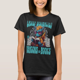 Enkel uppdelad av Dragons och Bokar Cute Dragon T Shirt