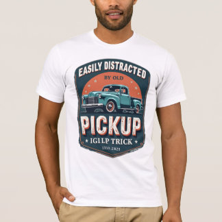 Enkel uppdelad av gammalt Pickupt Lastbilar - Retr T Shirt