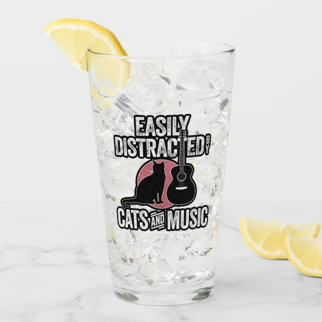 Enkel uppdelad av katter och musik glaskopp (Framsida Ice)